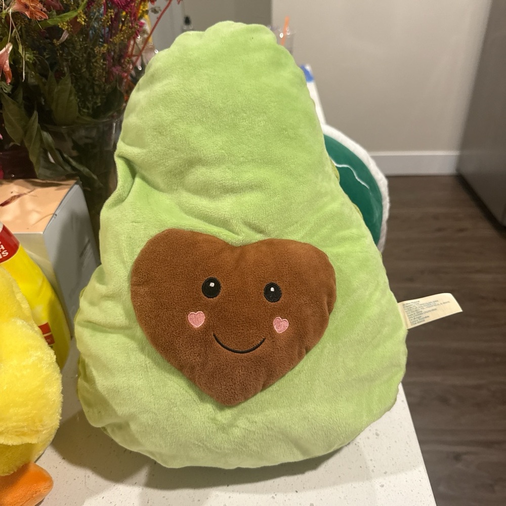 Smiling Green Plush Avocado Toy